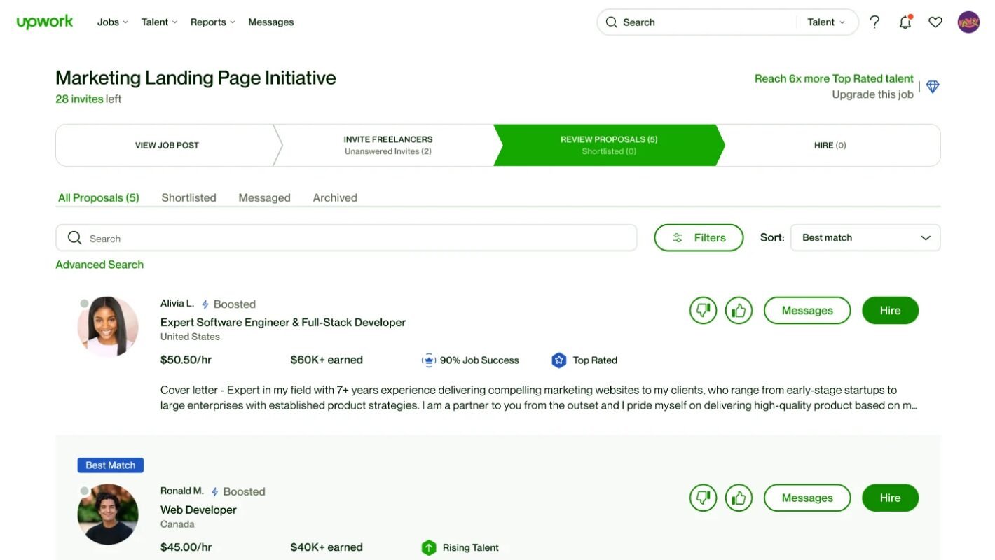 Upwork freelancing platform